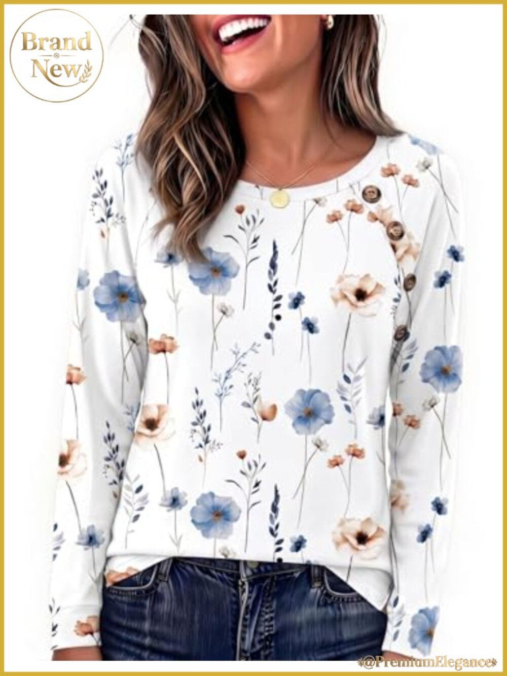 Long Sleeve Tunic Top Blouse Crew Neck Side Split Casual Work Tee Women